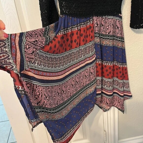 Miami Bohemian Style Dress with lace top Sz S - Picture 5 of 6